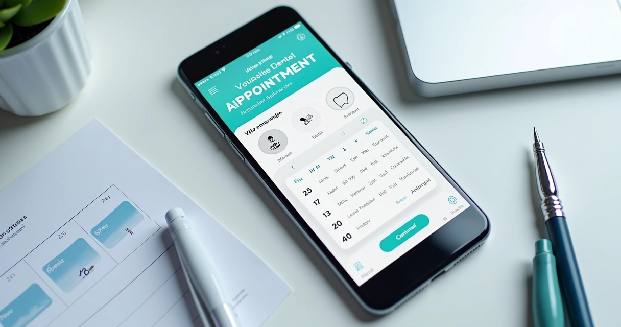 Calendário digital marcando consulta odontológica pelo celular 