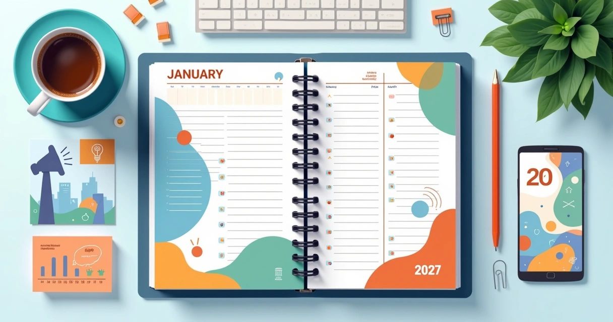 Capa de agenda personalizada de empresa em ilustração corporativa 