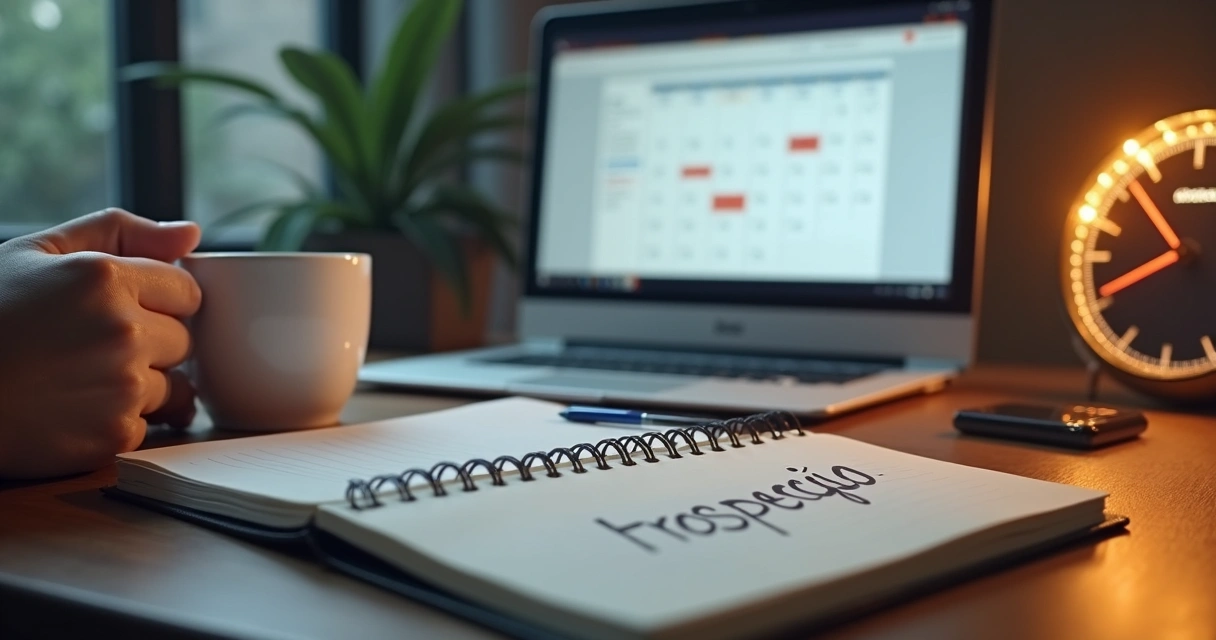 Calendário aberto com bloco de horário de prospecção destacado