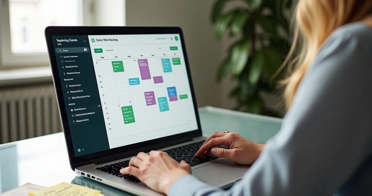 Agenda digital mostrando tareas y seguimientos asociados a contactos de WhatsApp