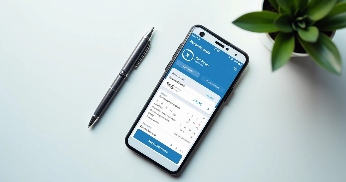 Tela de app médico com agendamento de consulta