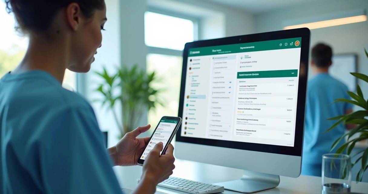 Paciente agendando consulta pelo WhatsApp no consultório