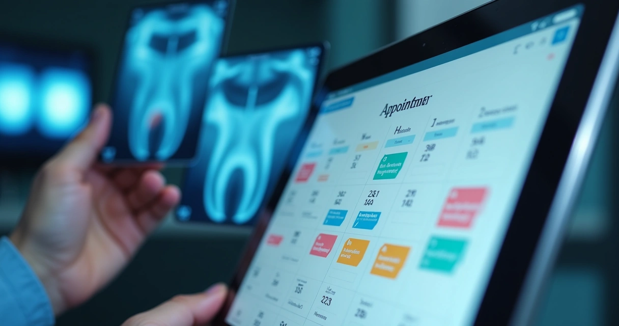 Agenda digital mostrando horários de consulta dentista marcados