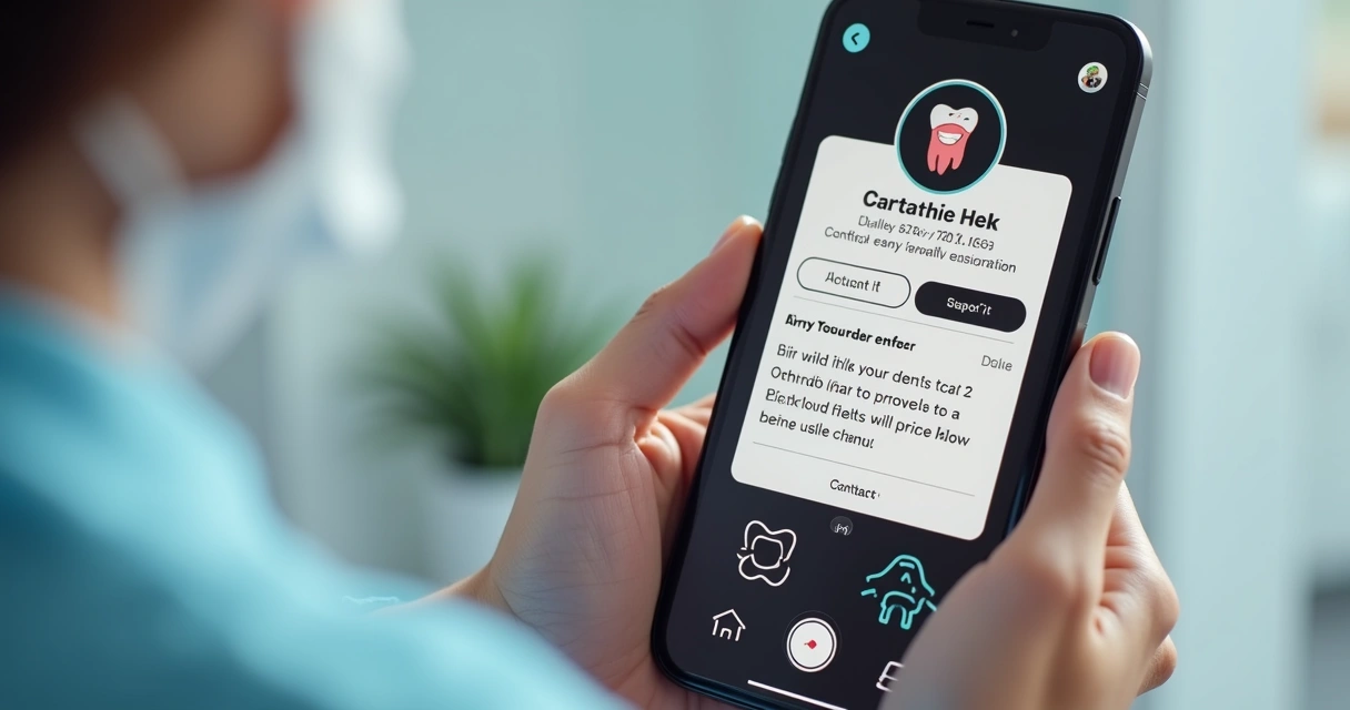 Perfil do dentista no TikTok com botão de agendamento em destaque