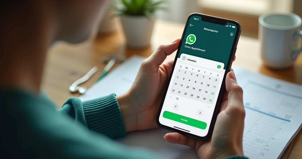 Paciente agendando consulta via WhatsApp