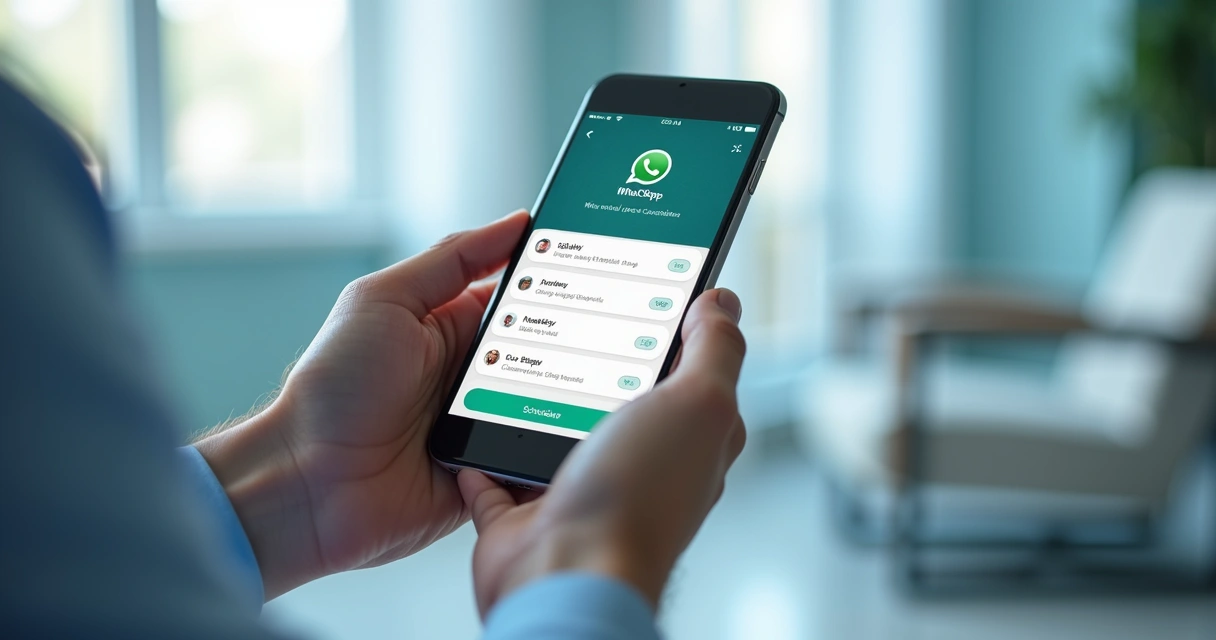 Paciente agendando consulta pelo WhatsApp em clínica 