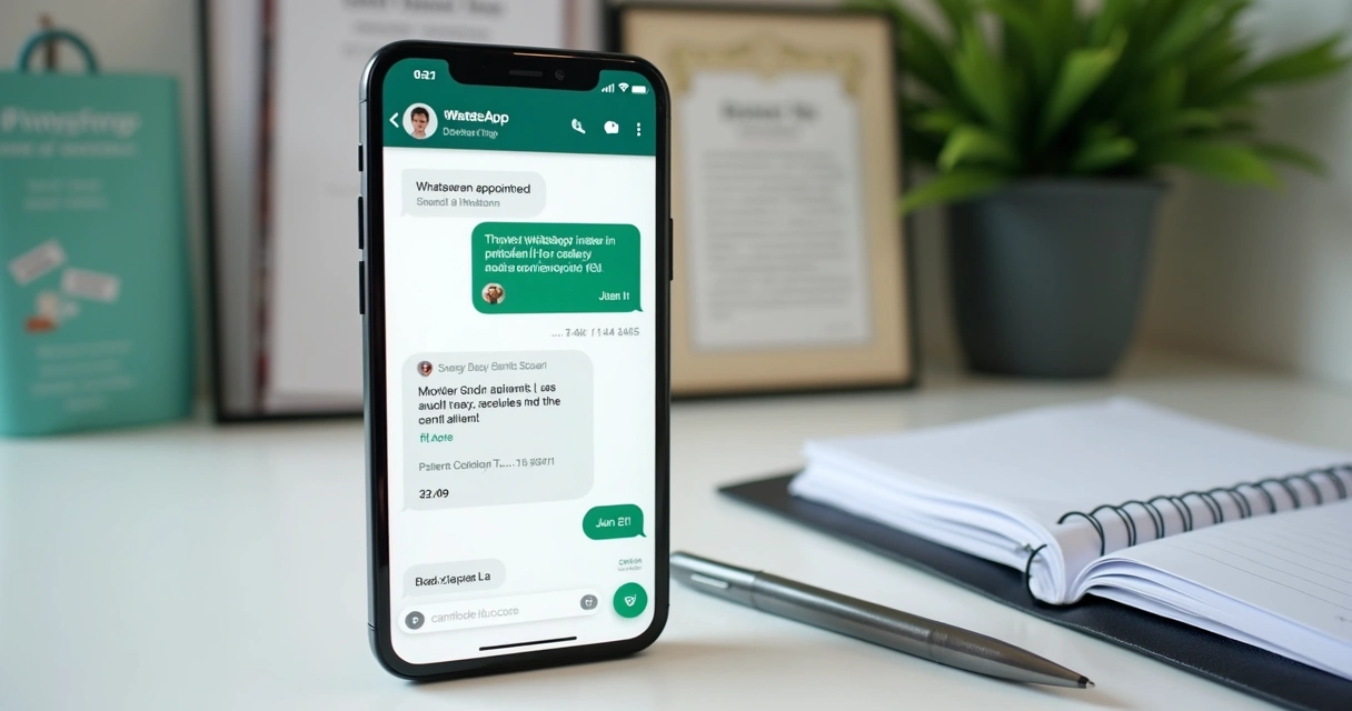 Tela de WhatsApp agendando consulta odontológica 