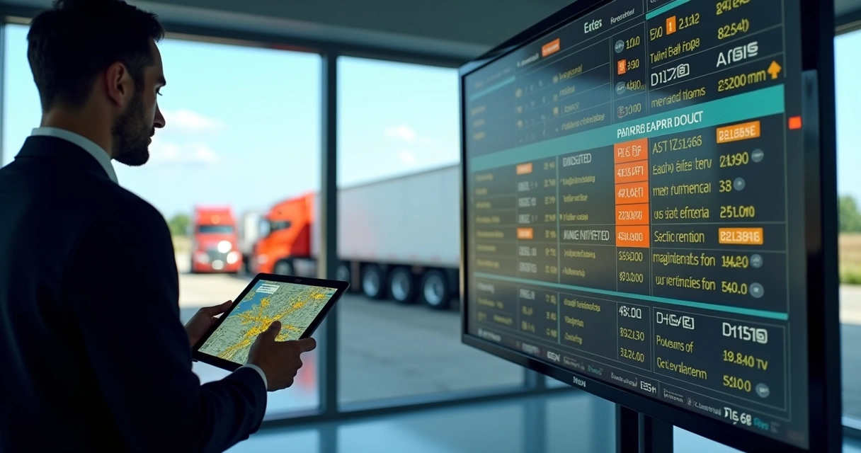 Painel digital de agendamento de caminhões na fazenda 