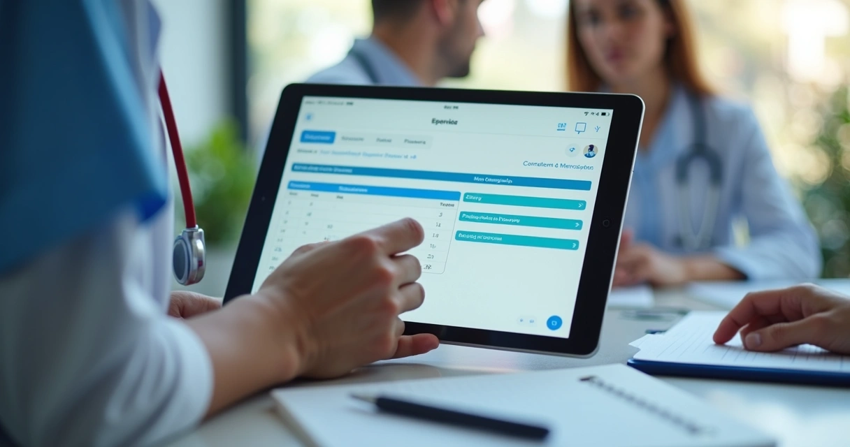 Agenda digital com horários médicos organizados 