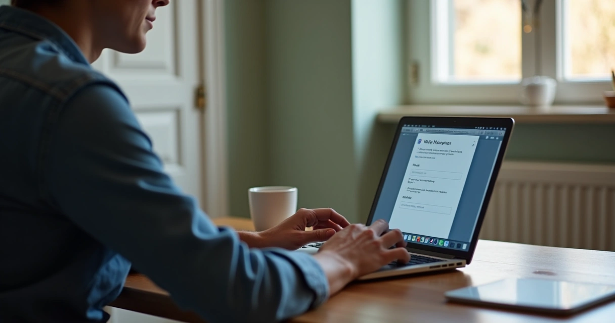 Pessoa em casa usando notebook para consulta médica online 
