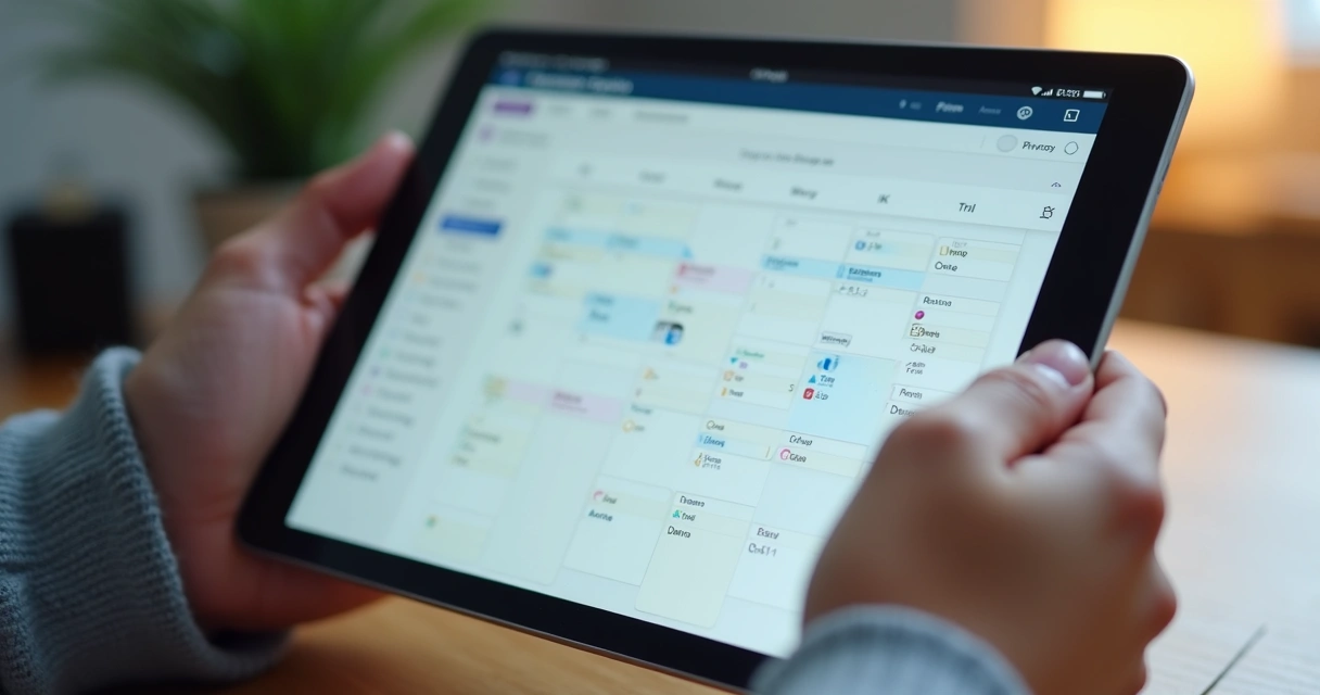 Calendário digital mostrando agendamento discreto de serviços 