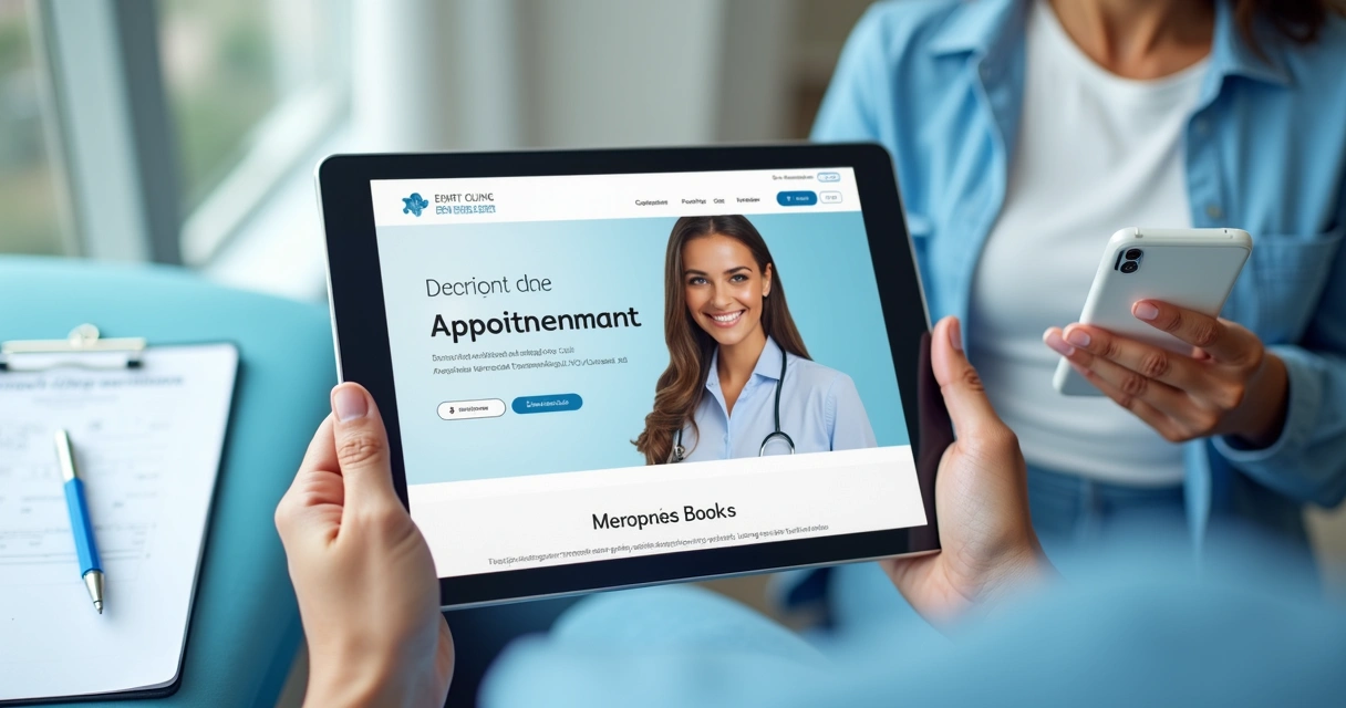 Área de agendamento de consulta simples em site de clínica odontológica