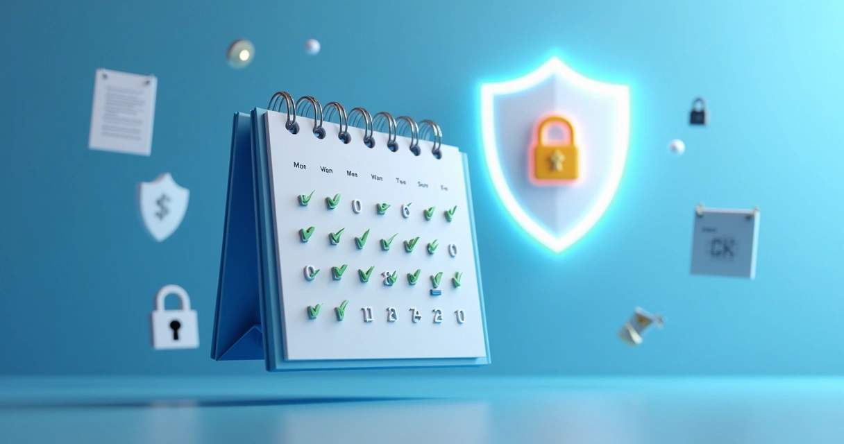 Ilustração de agendamento inteligente com segurança digital 