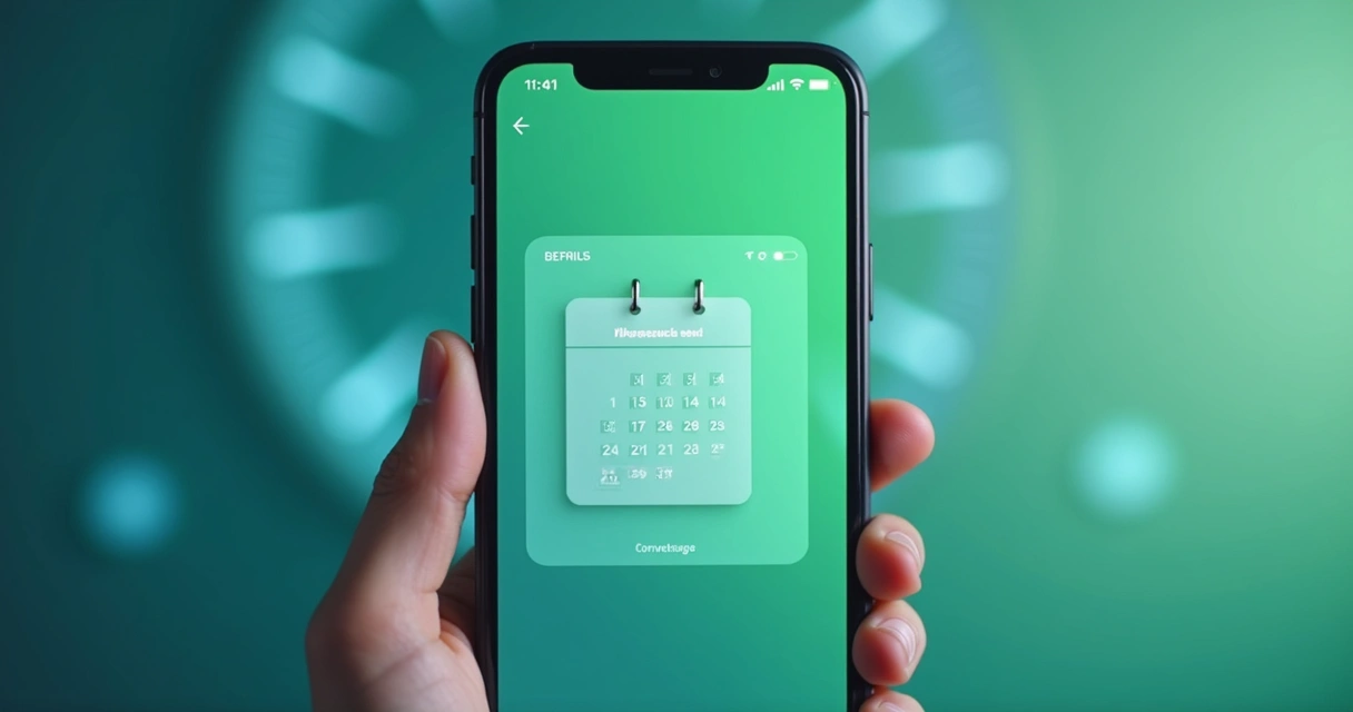 Calendário com mensagem WhatsApp agendada