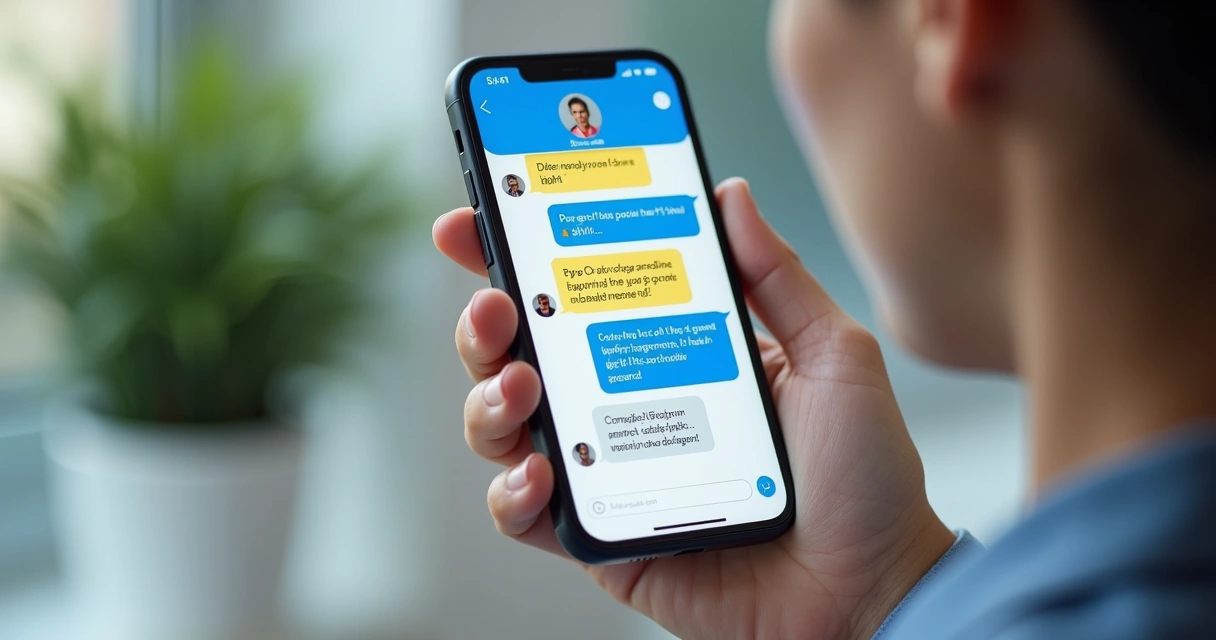 Conversa de agendamento de consulta no Messenger entre usuário e assistente virtual 