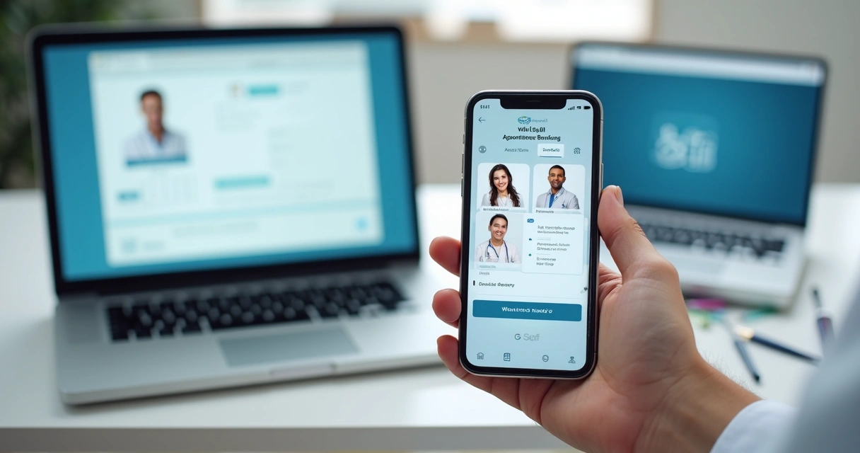 Paciente agendando consulta odontológica pelo celular 