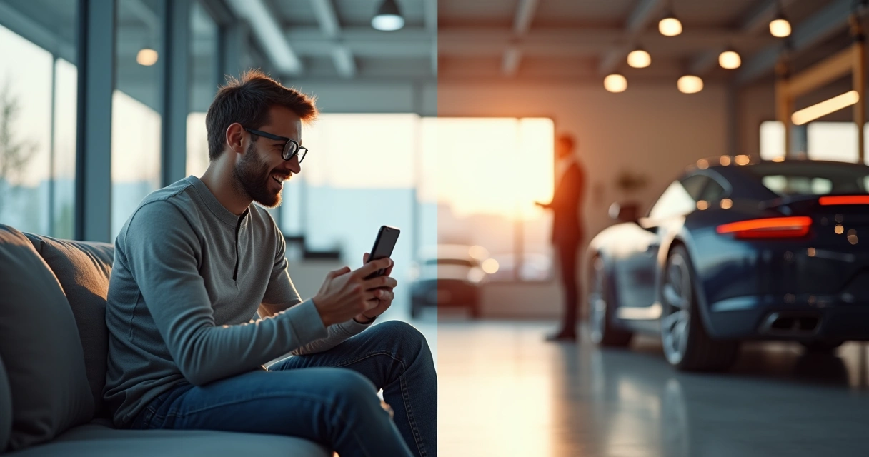Comparativo entre cliente usando aplicativo no celular e outro agendando presencialmente na recepção