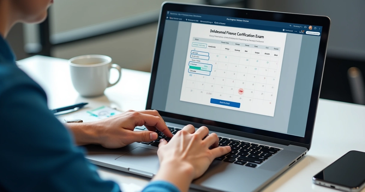 Pessoa agendando prova em notebook com calendário aberto 