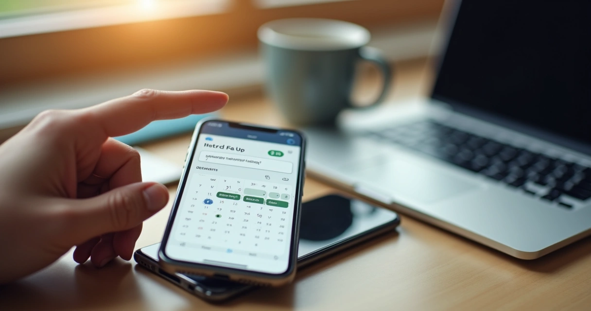 Agendamento de retorno de contato na tela do smartphone com WhatsApp aberto 