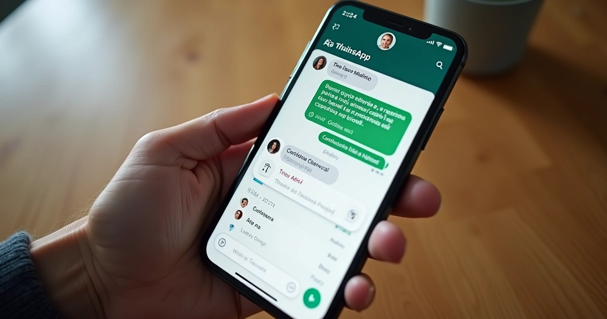 Tela de smartphone mostrando agendamento de reunião por IA 