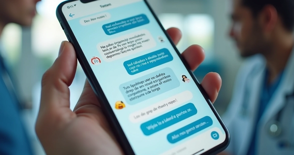 Tela de chatbot respondendo no WhatsApp agendamento para consulta médica 
