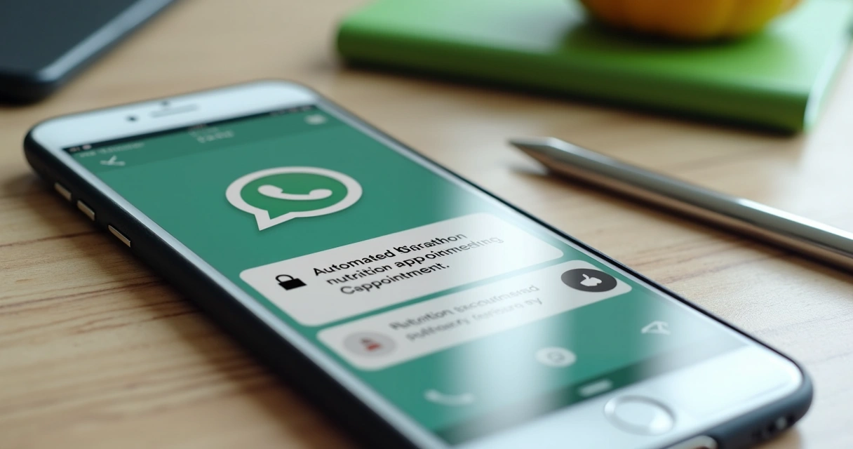 Tela de WhatsApp com confirmação automática de consulta para paciente
