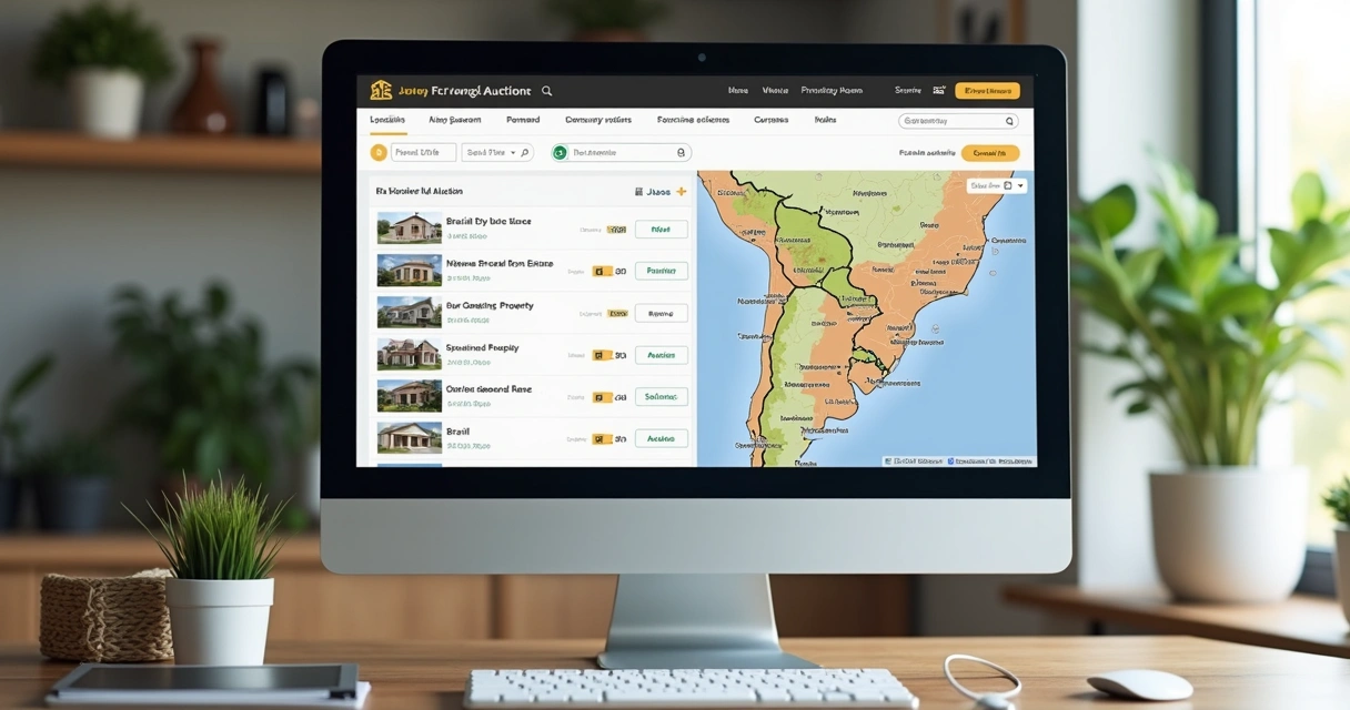 Tela de filtro avançado busca imóvel leilão direto e mapa de imóveis 