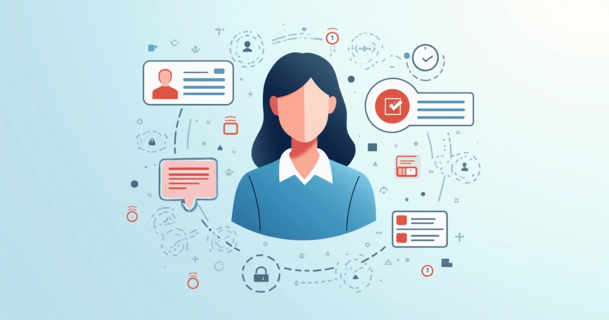 Agente cobrador digital representado por ícone em fundo claro, com notificações de pagamento ao redor 