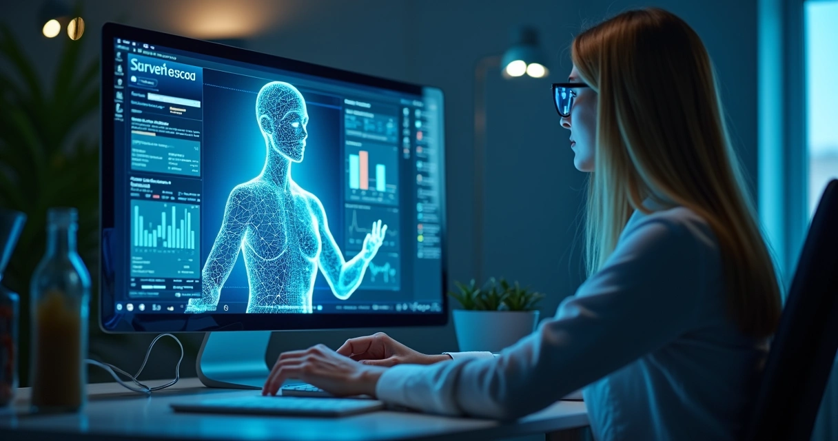 Representation of an AI conversing with a lead in a B2B chat