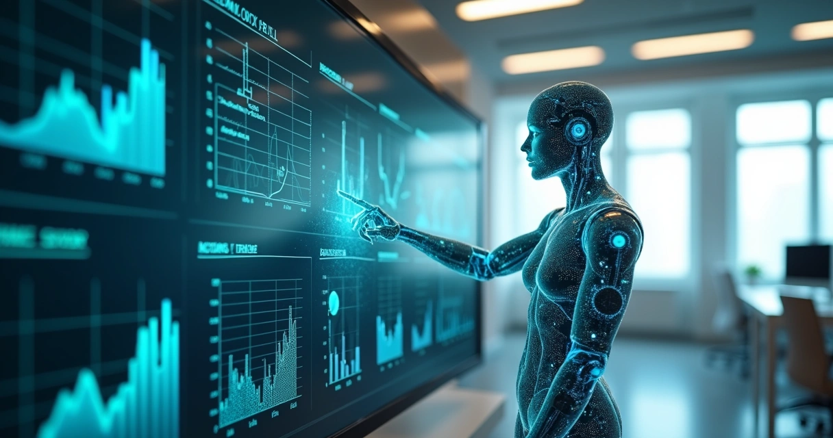 Agente artificial analisando dados em tela de ERP 