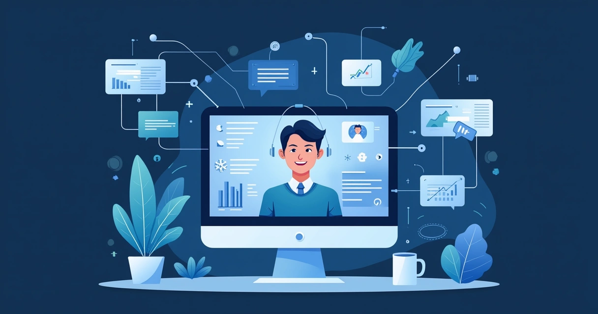 Tela de agente de IA interagindo em chat com lead empresarial 
