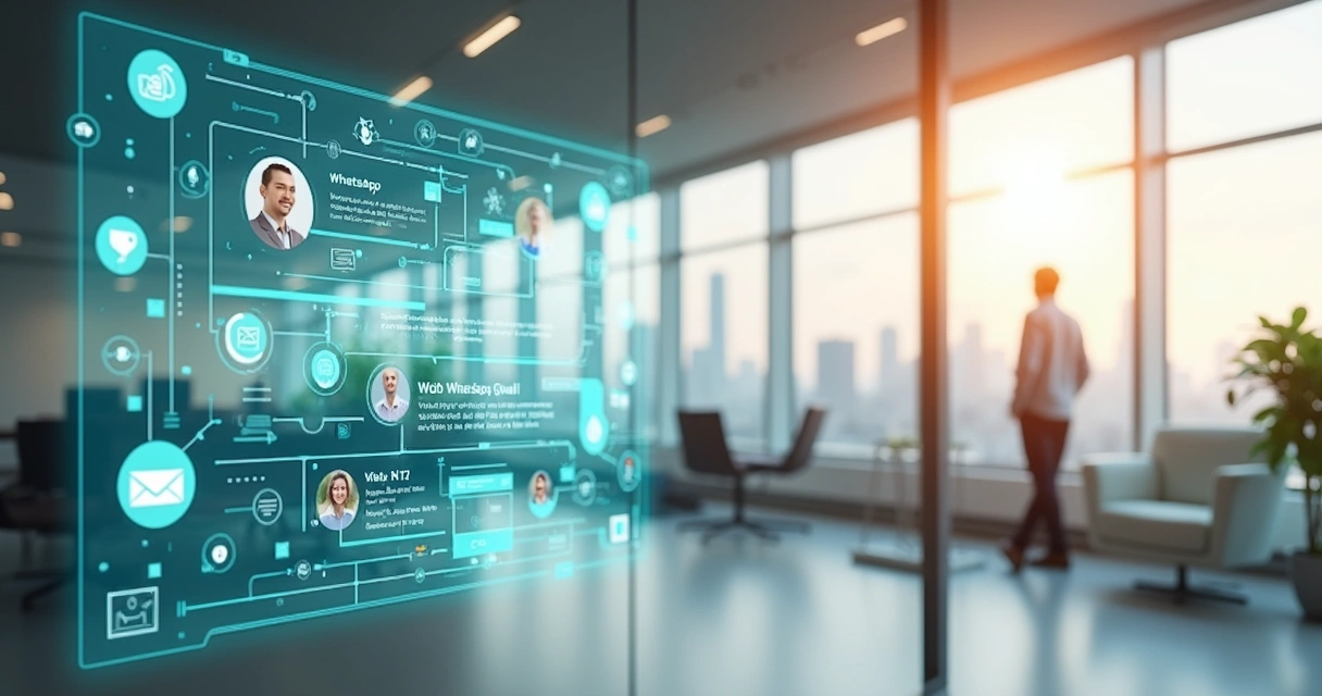 Chatbot de IA atendendo múltiplos clientes em diferentes canais digitais 