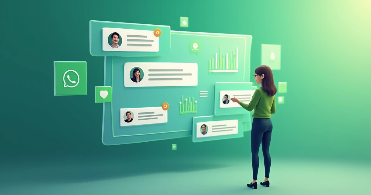 Agente virtual com interface WhatsApp e gráficos de atendimento 