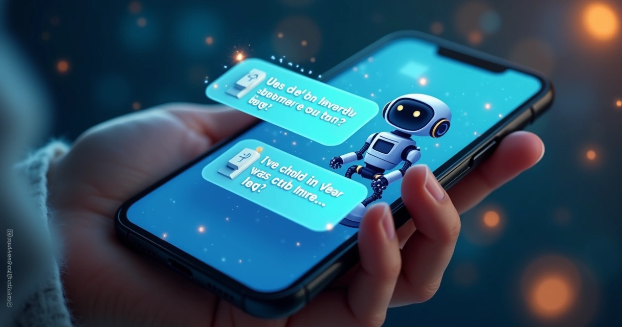 Chatbot atendendo cliente em interface mobile 