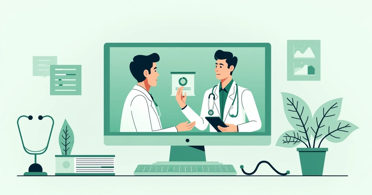 Tela com agente IA auxiliando em clínica médica 