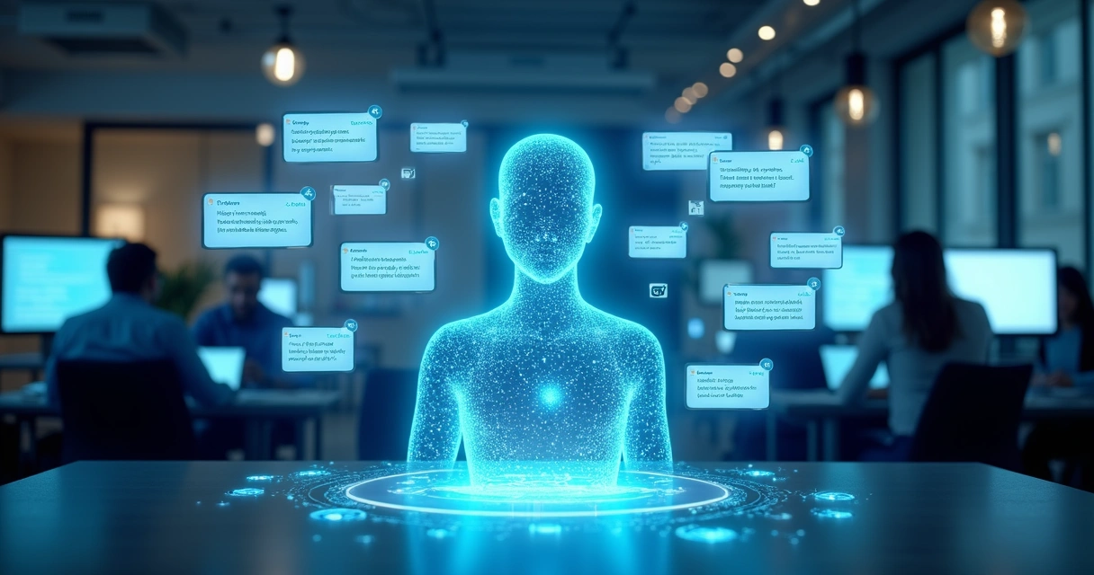 Avatar digital conversando com leads em janelas de chat flutuantes 