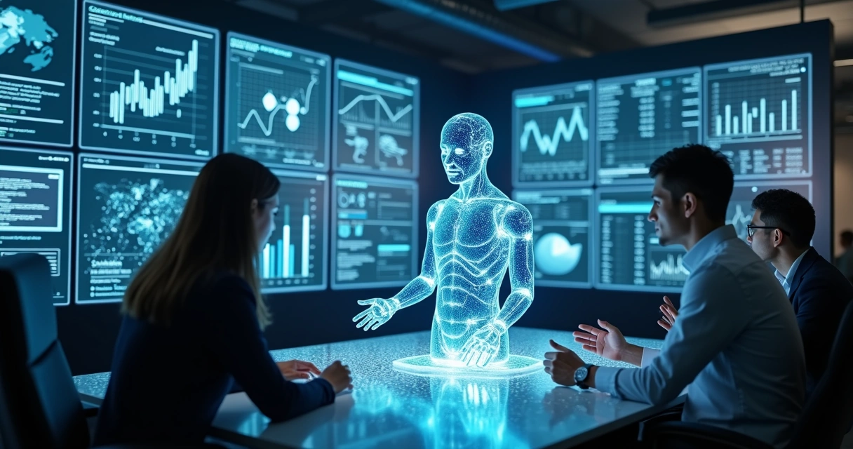 Agente inteligente em escritório moderno 