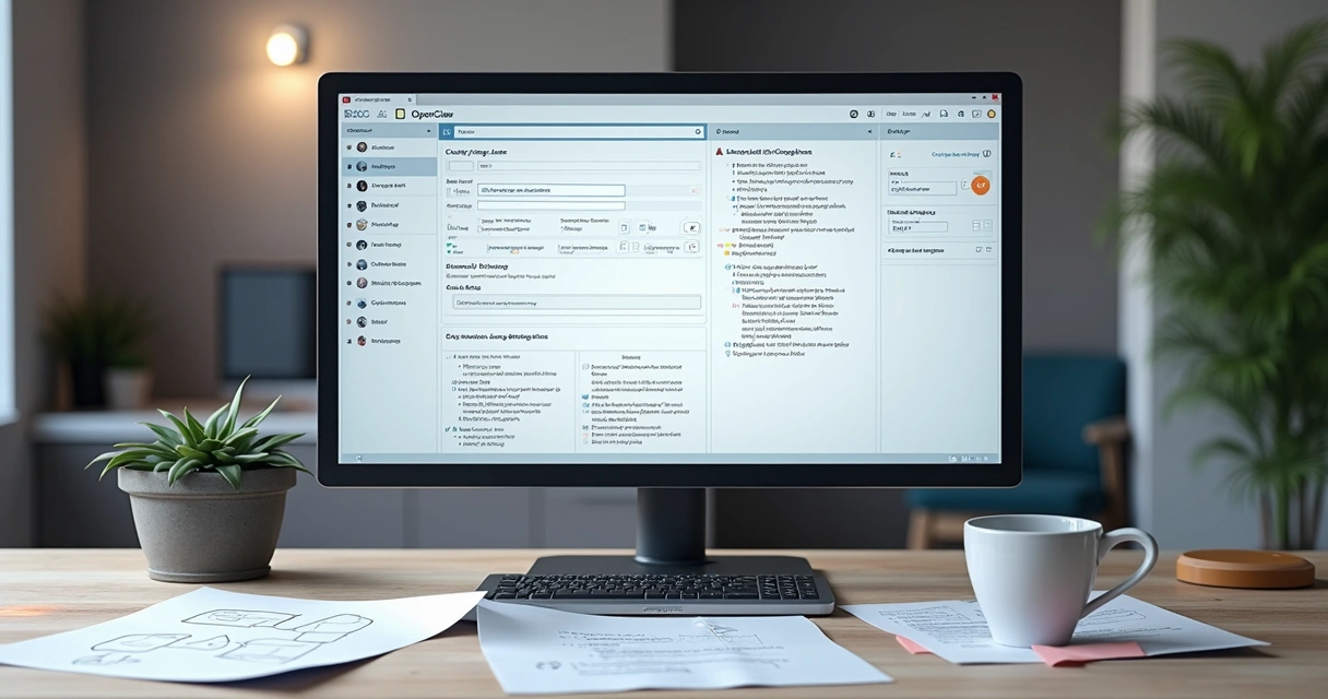 Visual de painel configurando agente de IA no OpenClaw