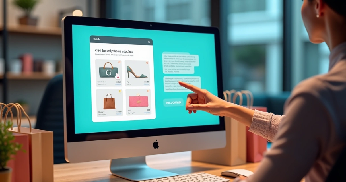 Chatbot de IA auxiliando cliente em e-commerce 