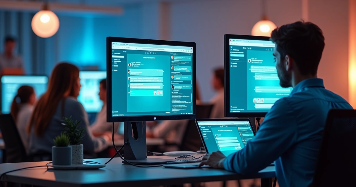 Equipe de empresa usando agente de IA personalizado no WhatsApp e CRM 