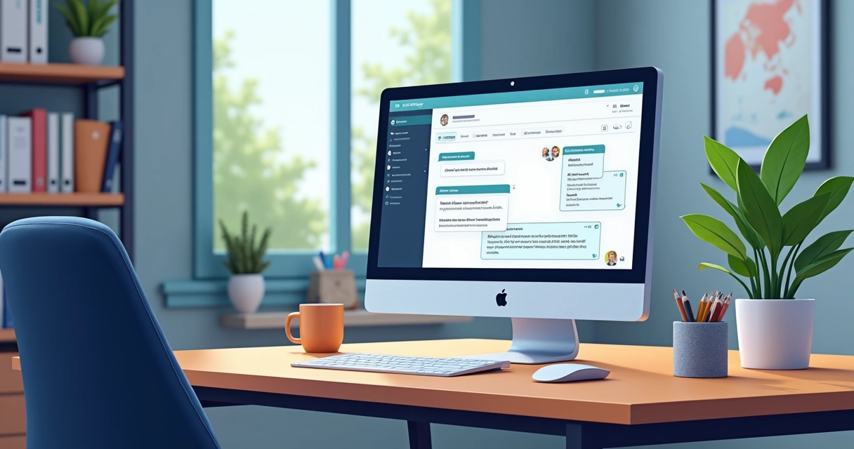 Agente de IA plug-and-play em tela de computador 