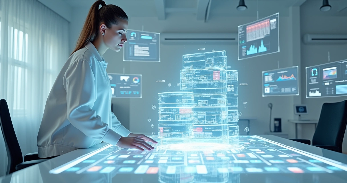 Agente virtual gerenciando documentos contábeis digitais no escritório 