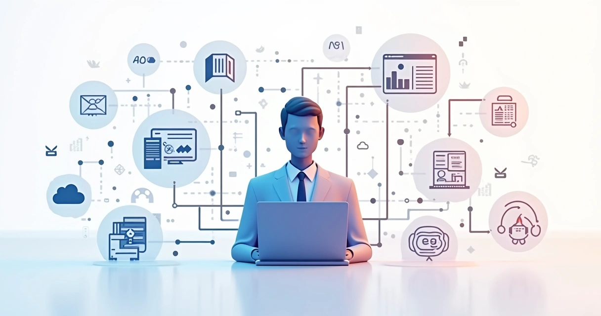 Agente de IA conectando diferentes sistemas empresariais 