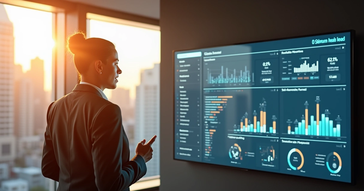 Corretor analisa dashboard de evolução dos leads 