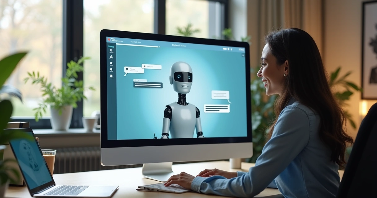 Agente virtual atendendo cliente pelo computador