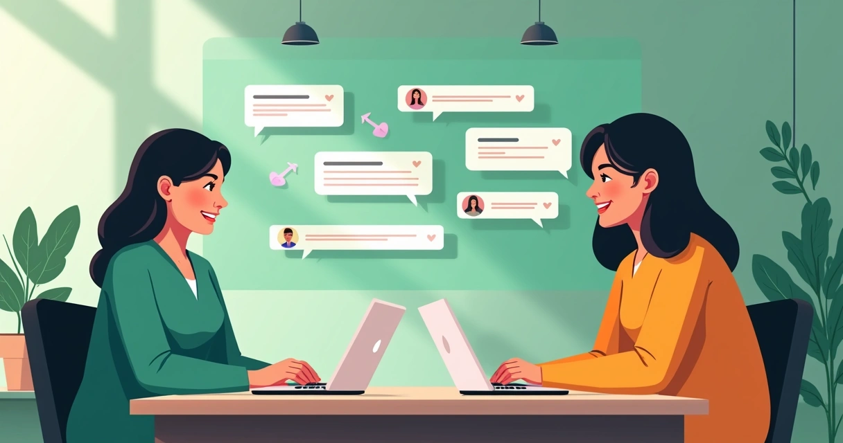 Representação de agente inteligente de IA interagindo em chat online 