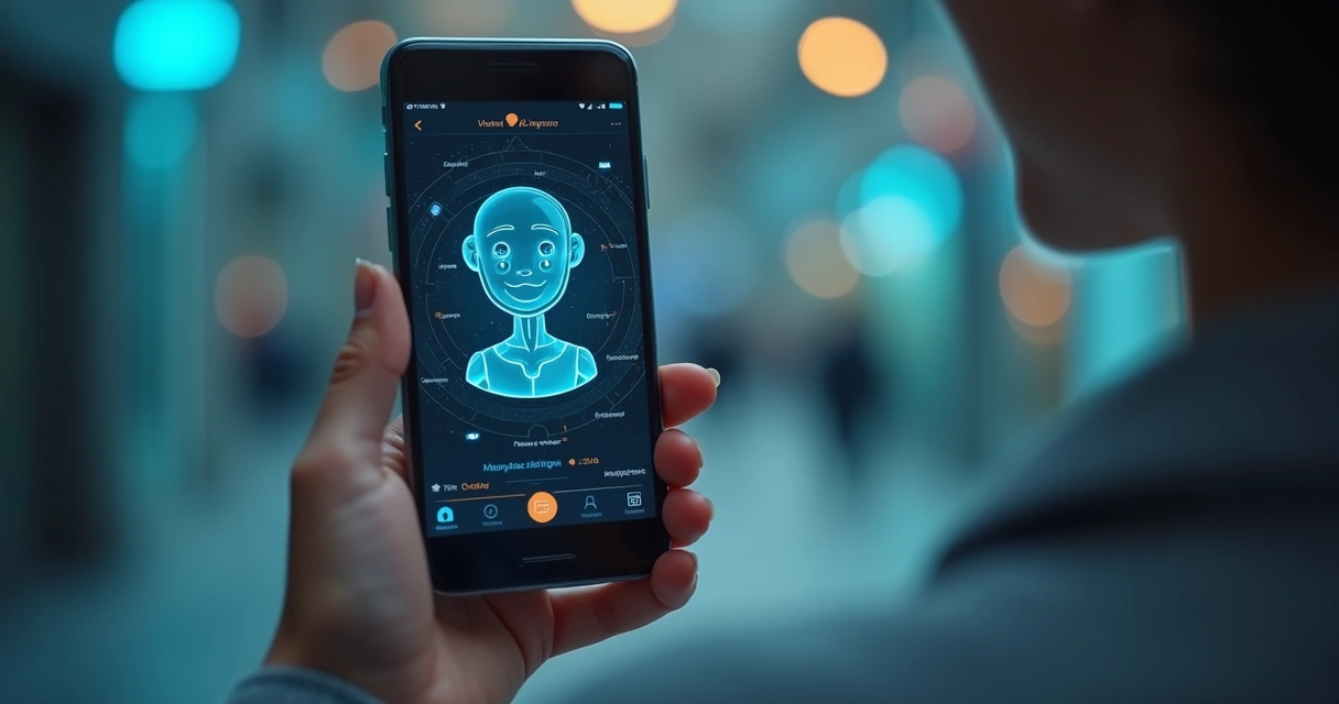 Chatbot virtual aparece em tela de smartphone com linguagem amigável