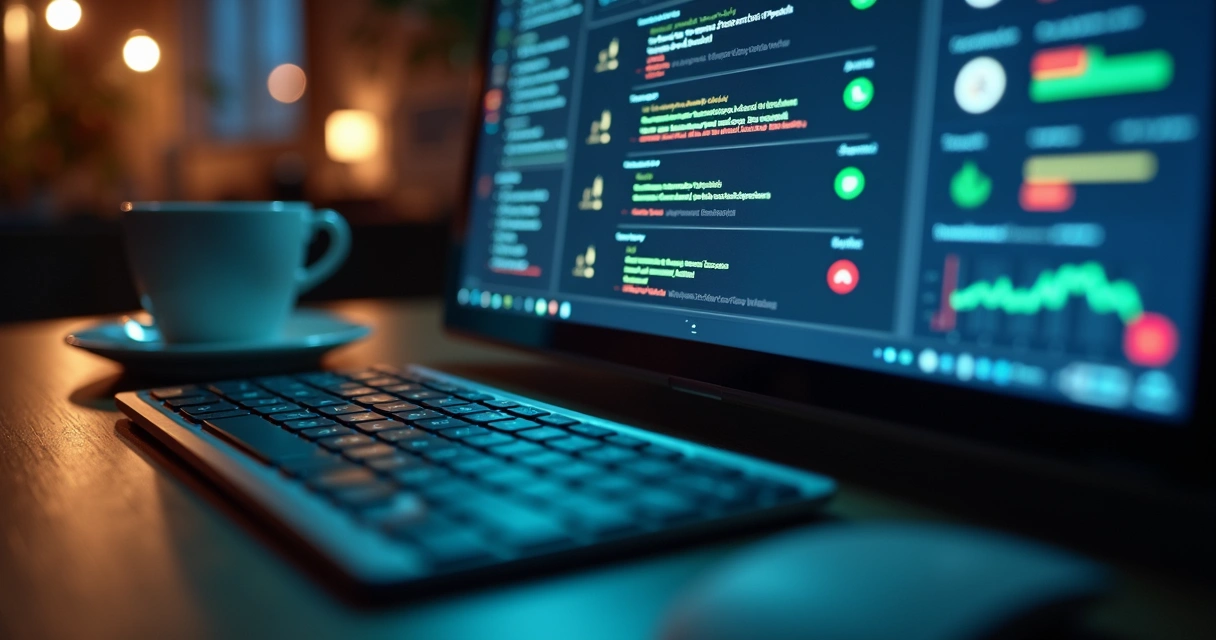 Tela de computador exibindo agente de IA analisando documentos 