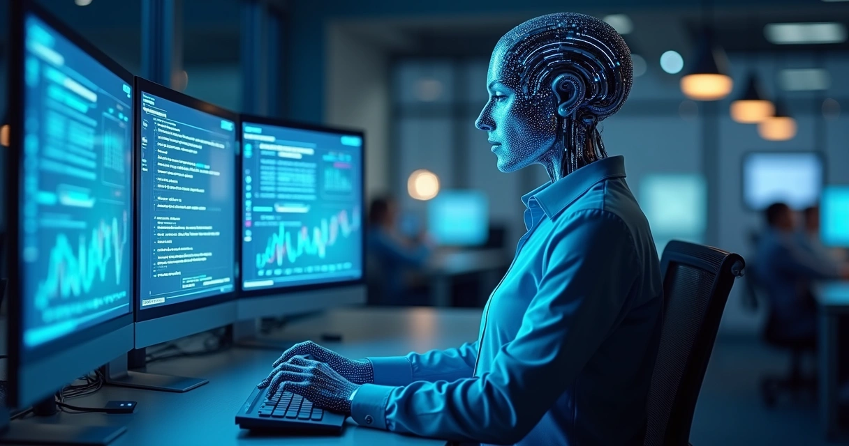 Interface digital com linhas conectando leads, mostrando agente de IA analisando dados de clientes B2B 