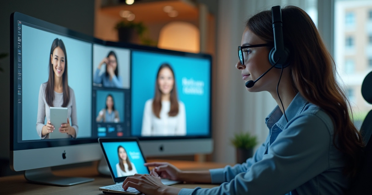 Agente de IA interagindo com clientes em vários canais 